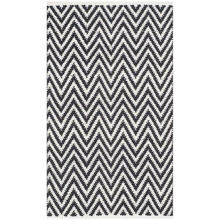 Safavieh Montauk Hand Woven Rectangle Rug- Black - Ivory- 4 x 6 ft. MTK812D-4